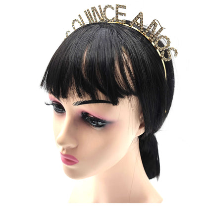 IRON ALLOY RHINESTONE MIS QUINCE ANOS HEADBAND TI3117-7 (12PC)
