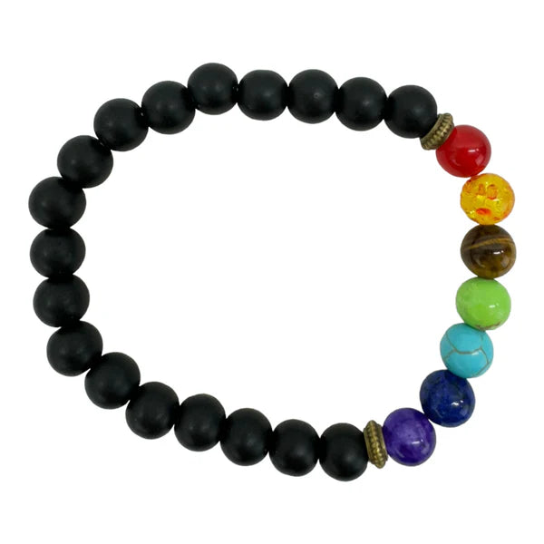 NATURAL STONE 7 CHAKRA HEALING BRACELET 4875 (12PC)