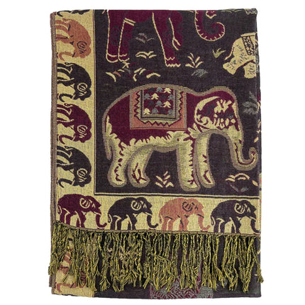 METALLIC PASHMINA ELEPHANT PATTERN 35 (12PC)