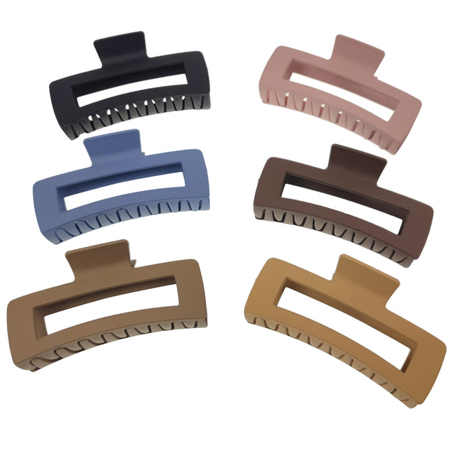 5 INCHES JUMBO SQUARE CLAW CLIP 6 COLOR MIX 31025-1 (12PC)