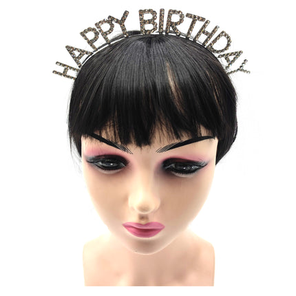 Iron Alloy Rhinestone Happy Birthday Head Band HB101 (12PC)