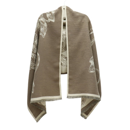 Cashmere Feel Winter Rose Pattern Reversible Scarf SCF5726-45(12PC)