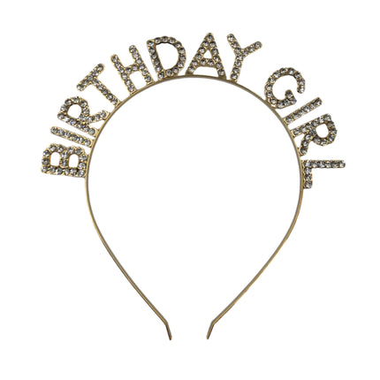 Iron Alloy Rhinestone Birthday Girl Headband HB089 (12PC)