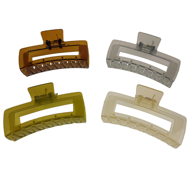 5 INCHES JUMBO SQUARE CLAW CLIP 4 COLOR MIX 31025-27 (12PC)
