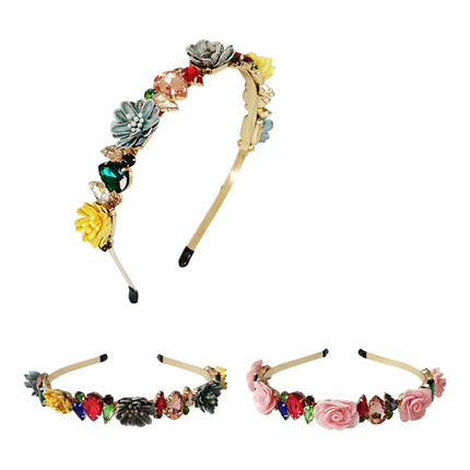 CRYSTAL FLOWER STONE HEADBAND HB2417-55 (12PC)