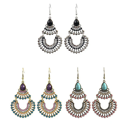 PEAR STONE BEAD CHANDELIER EARRING ER904-26
