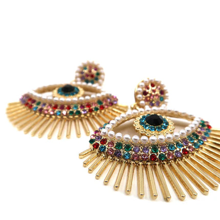 COLOR STONE EVIL EYE EARRING ER904-7(12PCS)