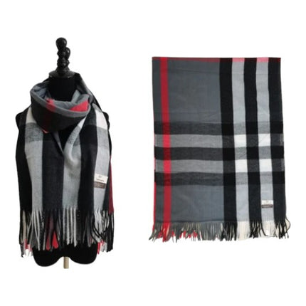 CASHMERE FEEL CHECK PATTERN SCARVES 1101 (12PC)