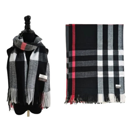 CASHMERE FEEL CHECK PATTERN SCARVES 1101 (12PC)