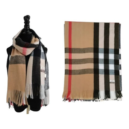 CASHMERE FEEL CHECK PATTERN SCARVES 1101 (12PC)