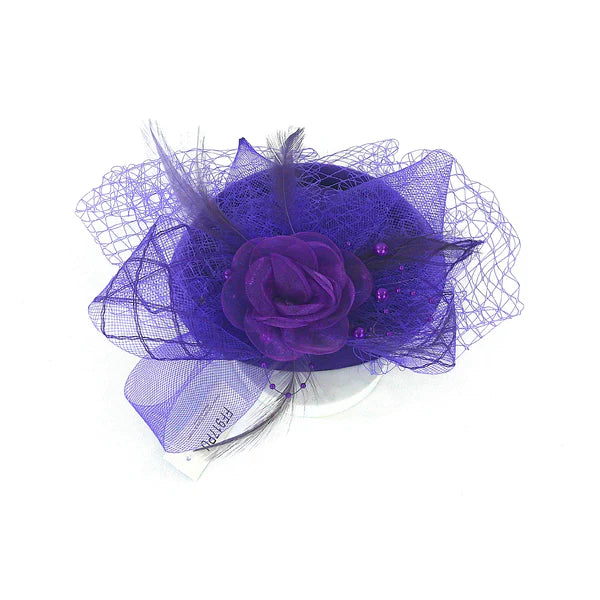Kentucky Derby & Tea Party Flower Feather Hat FF917 (3PC)