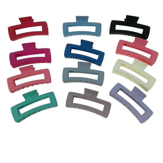5 INCHES JUMBO SQUARE CLAW CLIP 12 COLOR MIX 31118-16 (12PC)