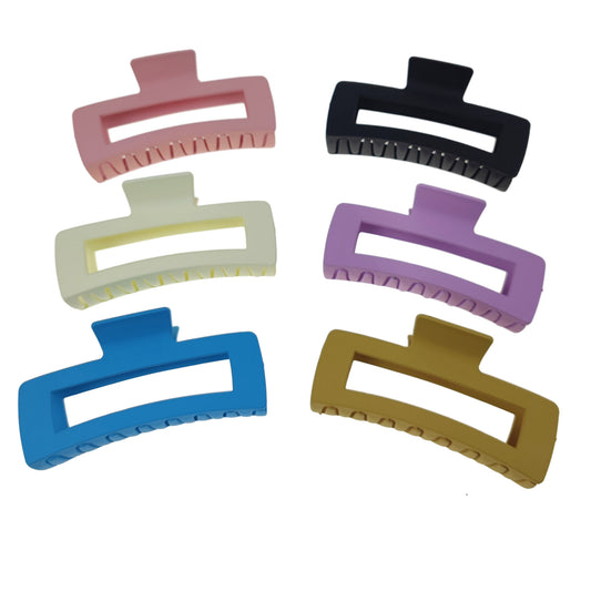 5 INCHES JUMBO SQUARE CLAW CLIP 6 COLOR MIX 31025-2 (12PC)