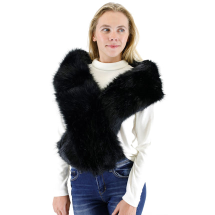 FAUX FUR SHAWL NARROW P7240 (3PC)