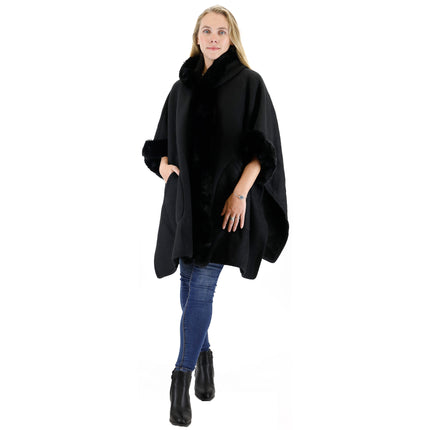 Fur Pocket Hoodie Shawl P4028 (1PC)