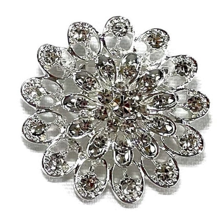 Rhinestone Flower Brooch BC0427-12 (12PC)
