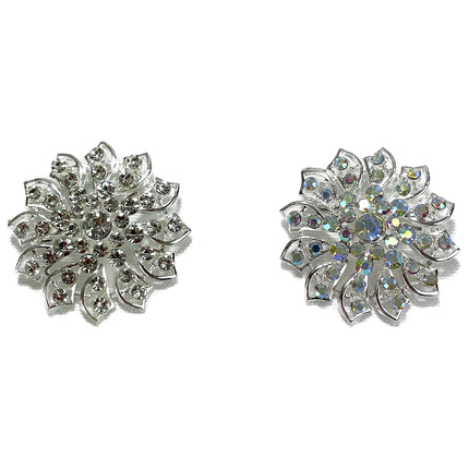 Rhinestone Flower Brooch BC0427-13 (12PC)