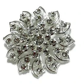 Rhinestone Flower Brooch BC0427-13 (12PC)