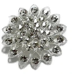 RHINESTONE FLOWER BROOCH 0427-14 (12PC)