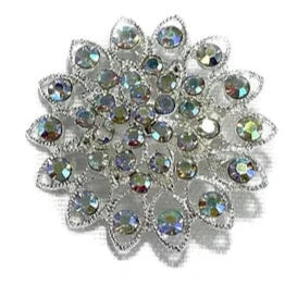 RHINESTONE FLOWER BROOCH 0427-14 (12PC)