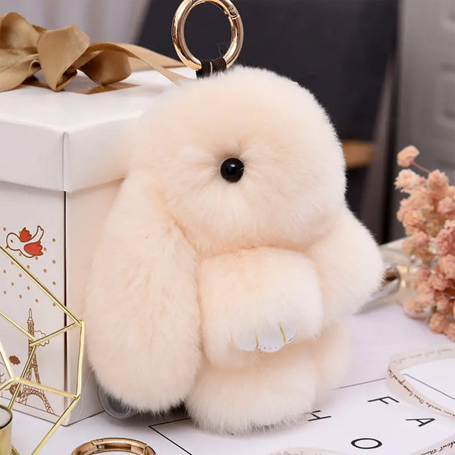 Cut Rabbit Pom Pom Keychain KC0225-5 (12PC)
