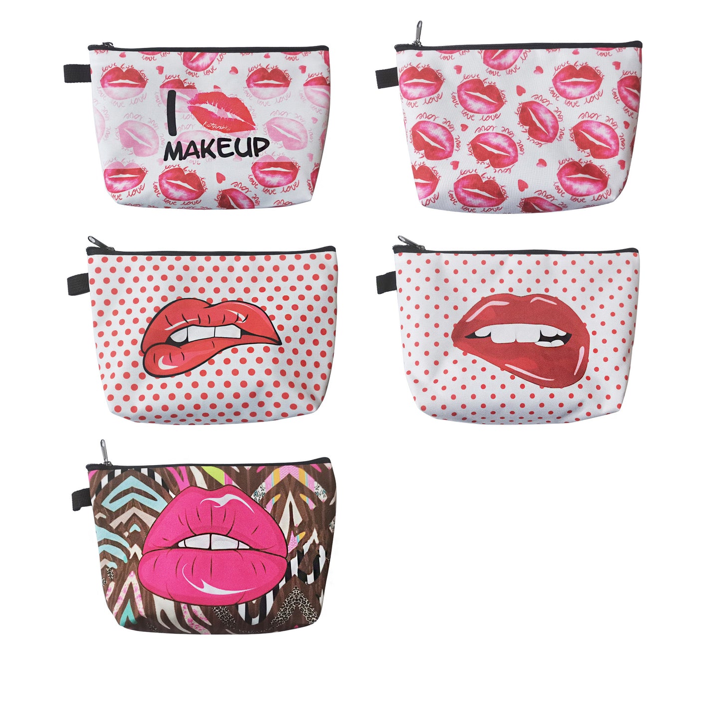 LIPS GRAPHIC MAKEUP POUCH 3111-70 (12PC)