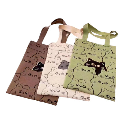 Cute Cat Pattern Knitted Tote Shoulder Bag JB6113-2 (12PC)