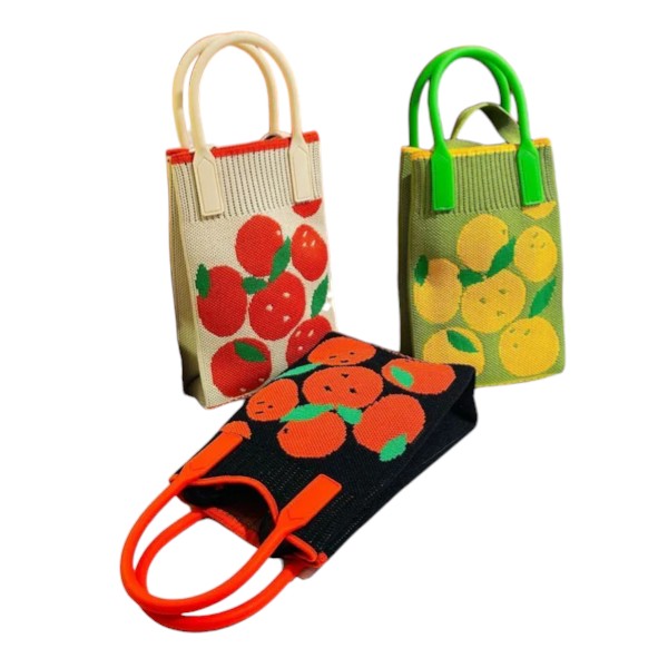 Fruit Pattern Knitted Phone Crossbody Bag BG315-3 (12PC)