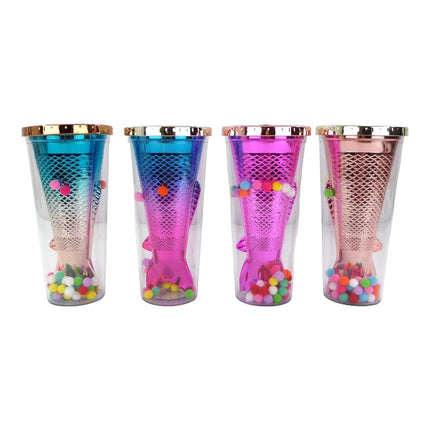 MERMAID POM POM DECOR VENTI TUMBLER CP3731-1 (12PC)