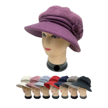 Women's Fur Knitted Bucket Hat H15-24 (12PC)