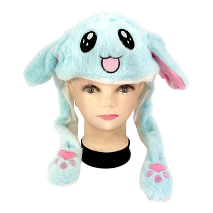 CUTE CARTOON FACE MOVING EAR BEANIE H1215-2D (12PC)