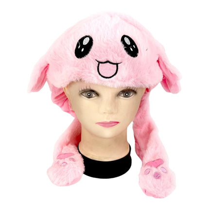 CUTE CARTOON FACE MOVING EAR BEANIE H1215-2D (12PC)