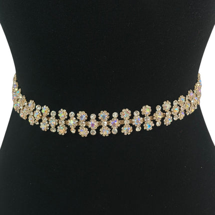 RHINESTONE FLOWER WEDDING BELT BT6018 (3PC)