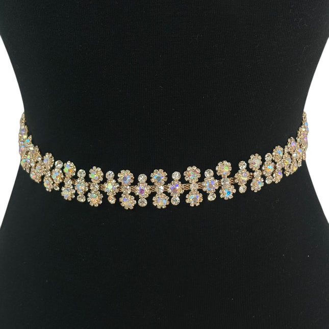 RHINESTONE FLOWER WEDDING BELT BT6018 (3PC)