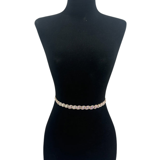 RHINESTONE OVAL WEDDING BELT BT704 (3PC)