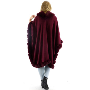 SOLID COLOR FUR SHAWL 3719-1 (6PC)