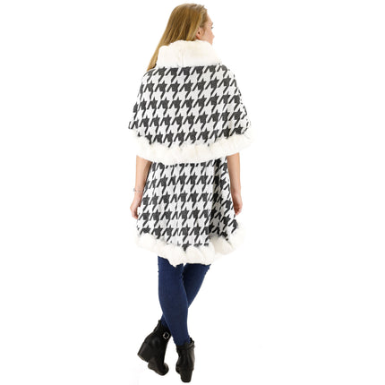 STAR PATTERN FUR DOUBLE LAYER SHAWL P3111 (6PC)