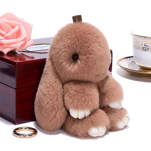 LARGE RABBIT POM POM KEYCHAIN 0225-6 (12PC)