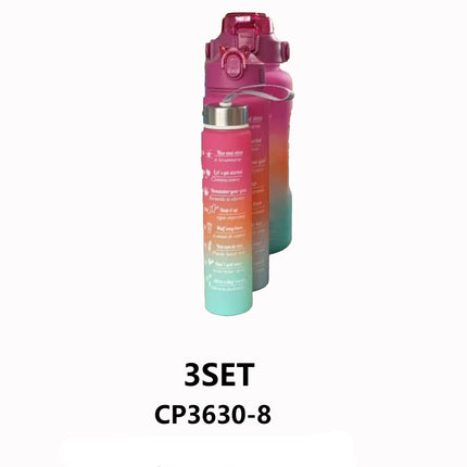 Motivational Fitness Sports Water Bottle 3 Sets CP3630-8 (12SET)