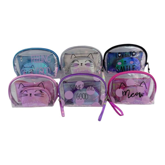 CLEAR CAT MEOW POUCH SET 4226-8 (12SET)