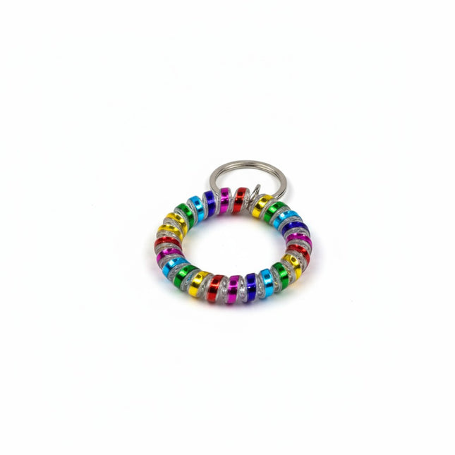 RAINBOW ELASTIC HAIR TIE KEY CHAIN 0415-20