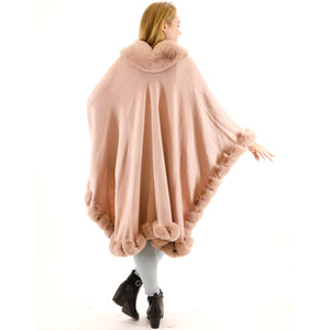 SOLID COLOR FUR SHAWL 3719-1 (6PC)