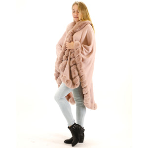 SOLID COLOR FUR SHAWL 3719-1 (6PC)