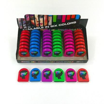 TEMPORARY HAIR COLOR CHALK 4127-4 (48PC)