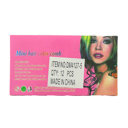 TEMPORARY HAIR COLOR CHALK COMB 4127-5 (12PC)