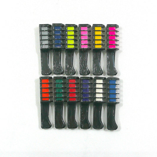 TEMPORARY HAIR COLOR CHALK COMB 4127-5 (12PC)