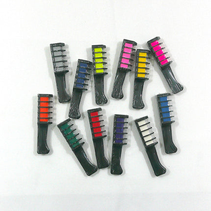 TEMPORARY HAIR COLOR CHALK COMB 4127-5 (12PC)