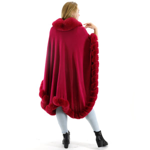 SOLID COLOR FUR SHAWL 3719-1 (6PC)