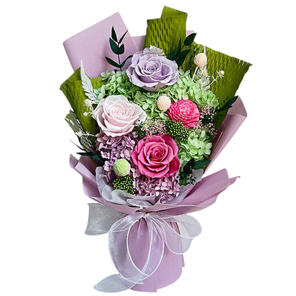 Mix Rose Lavender Artificial Flower Bouquet FN040 (1PC)