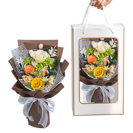 Mix Rose Brown Artificial Flower Bouquet FN043 (1PC)